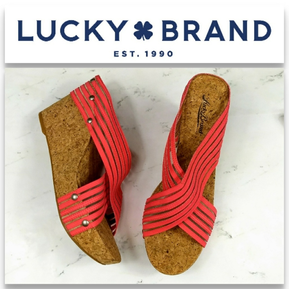 Lucky Brand Miller 2 Wedge Platform Sandals Pink